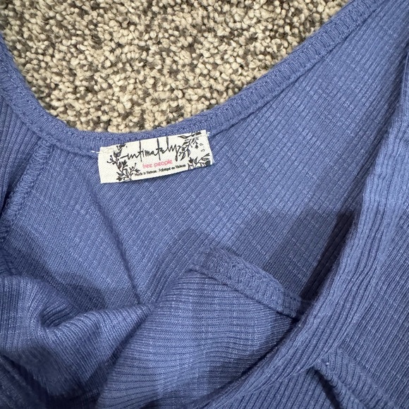 Free People Ribbed Blue Tank Top - Picture 3 of 3